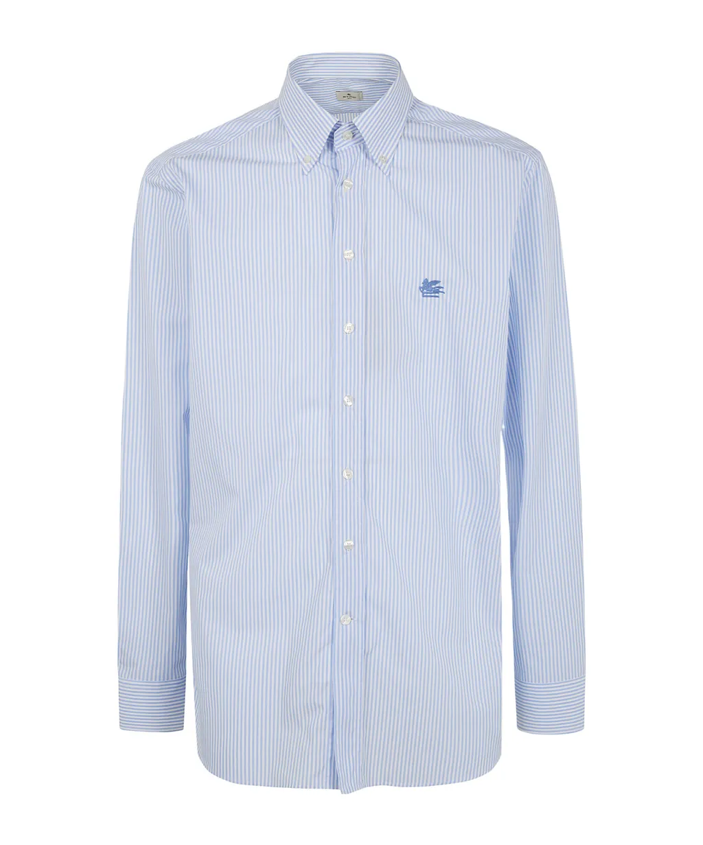 Striped-Pattern Logo-Detail Shirt