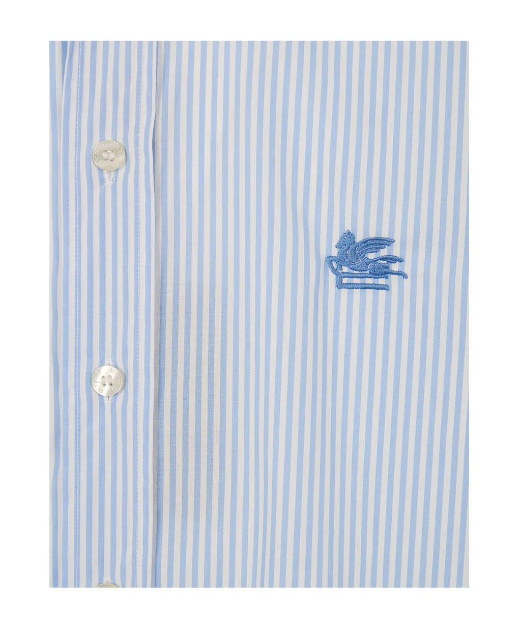 Striped-Pattern Logo-Detail Shirt
