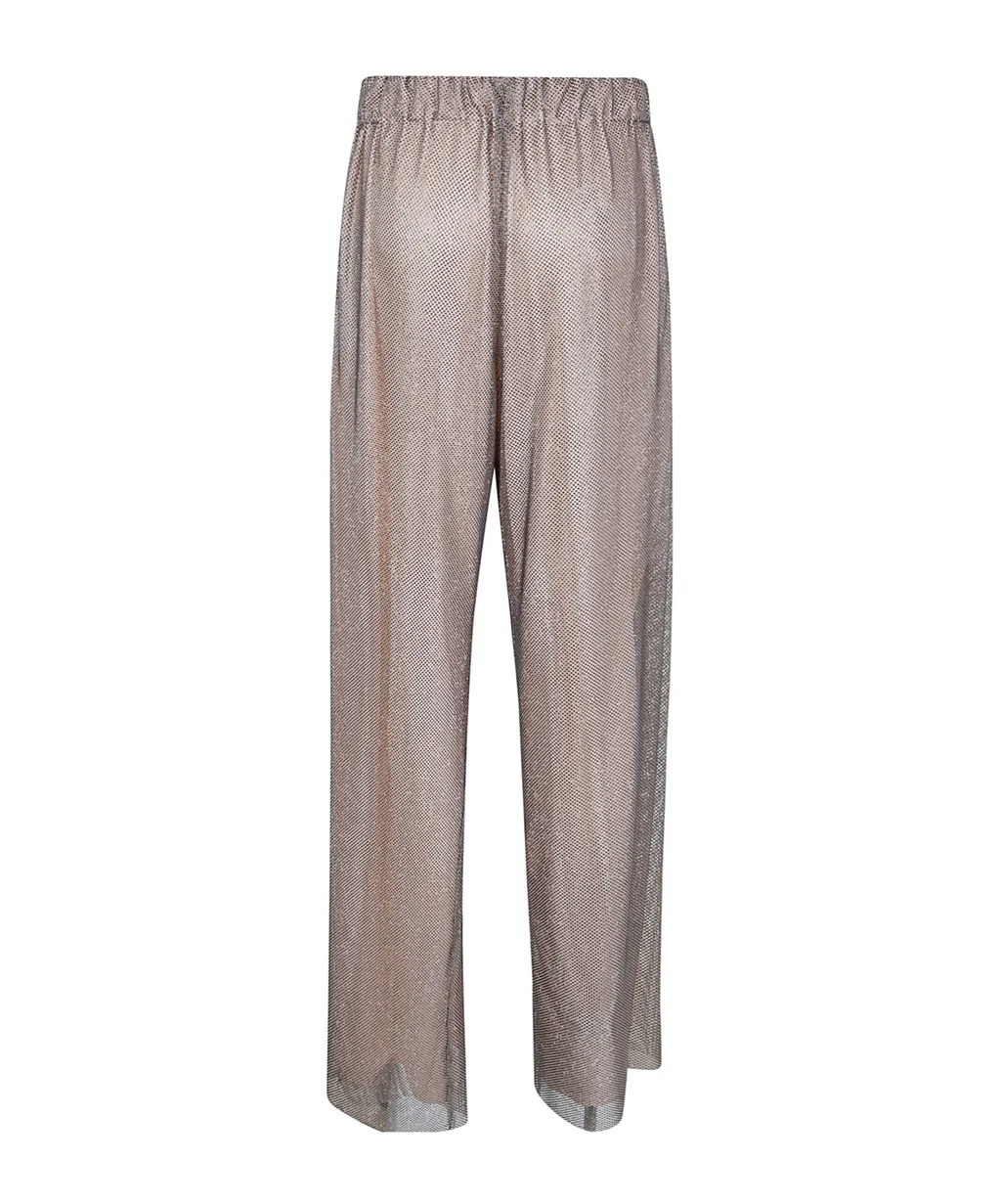 Alberta Ferretti Wide-Leg Embellished Net Trousers