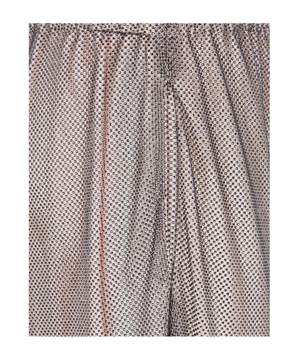 Alberta Ferretti Wide-Leg Embellished Net Trousers