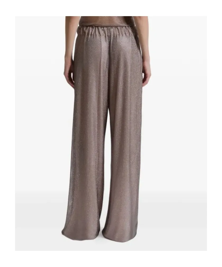 Alberta Ferretti Wide-Leg Embellished Net Trousers