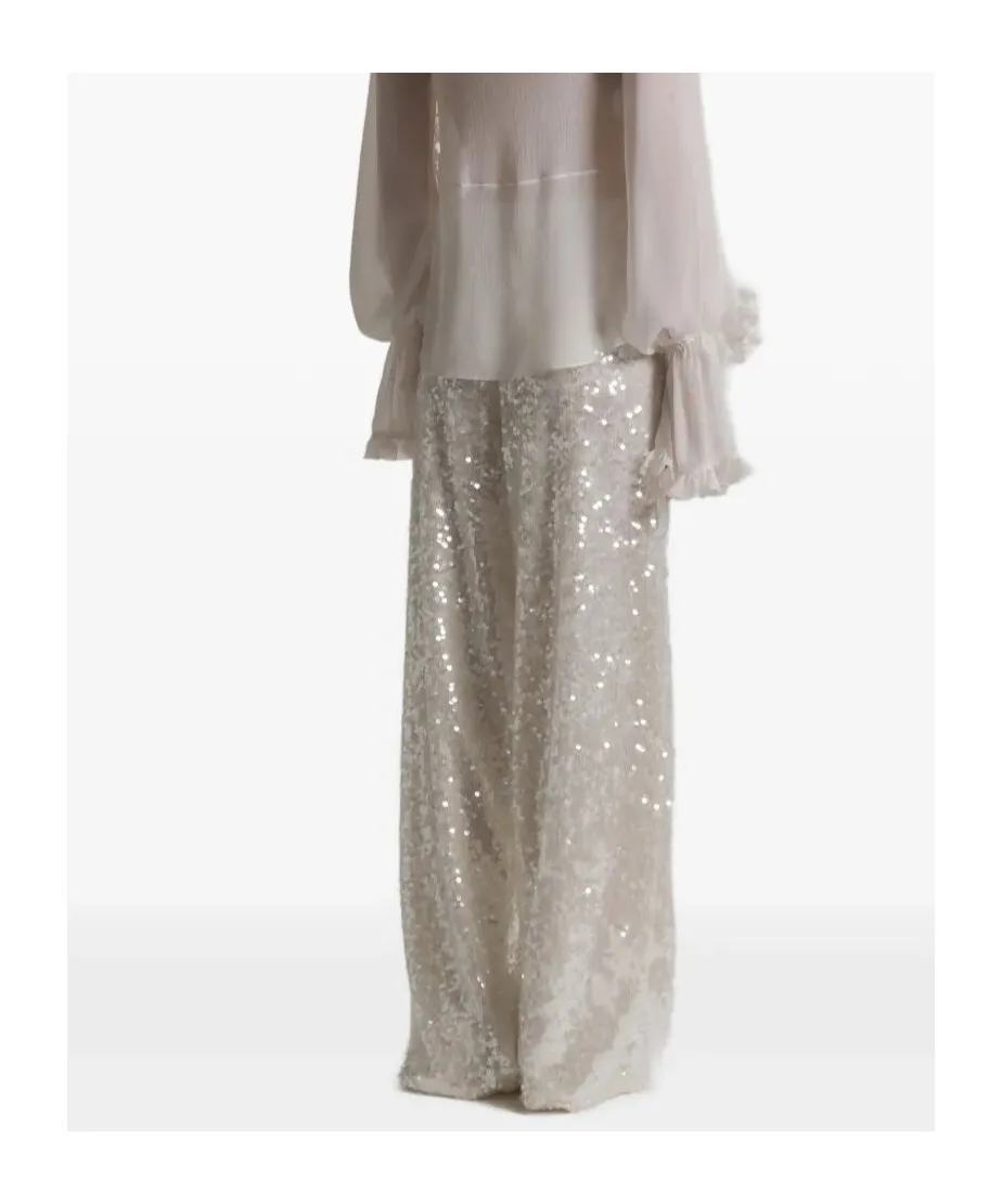 Alberta Ferretti Straight-Leg Sequin Embellished Trousers