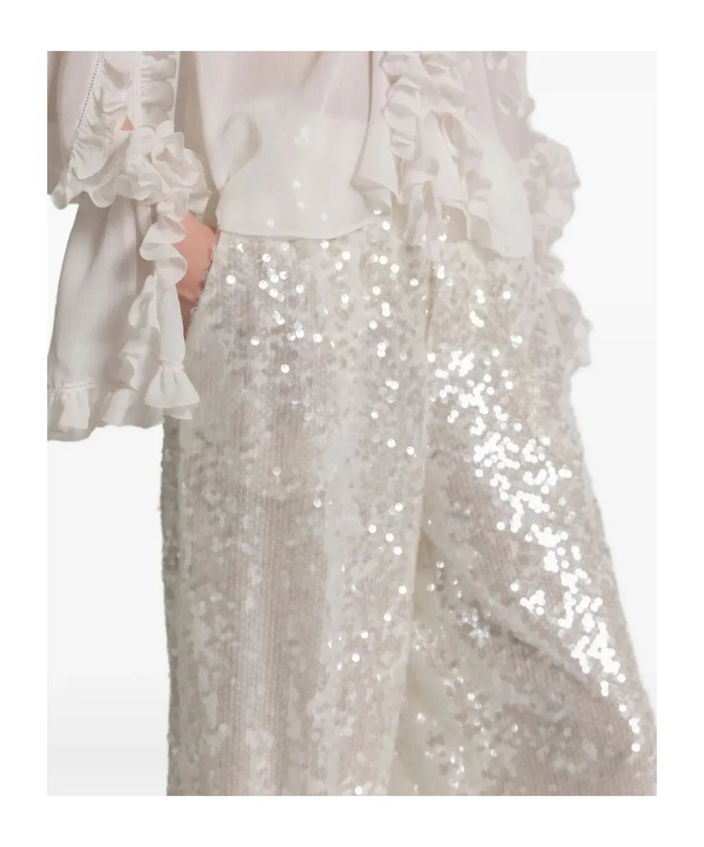Alberta Ferretti Straight-Leg Sequin Embellished Trousers