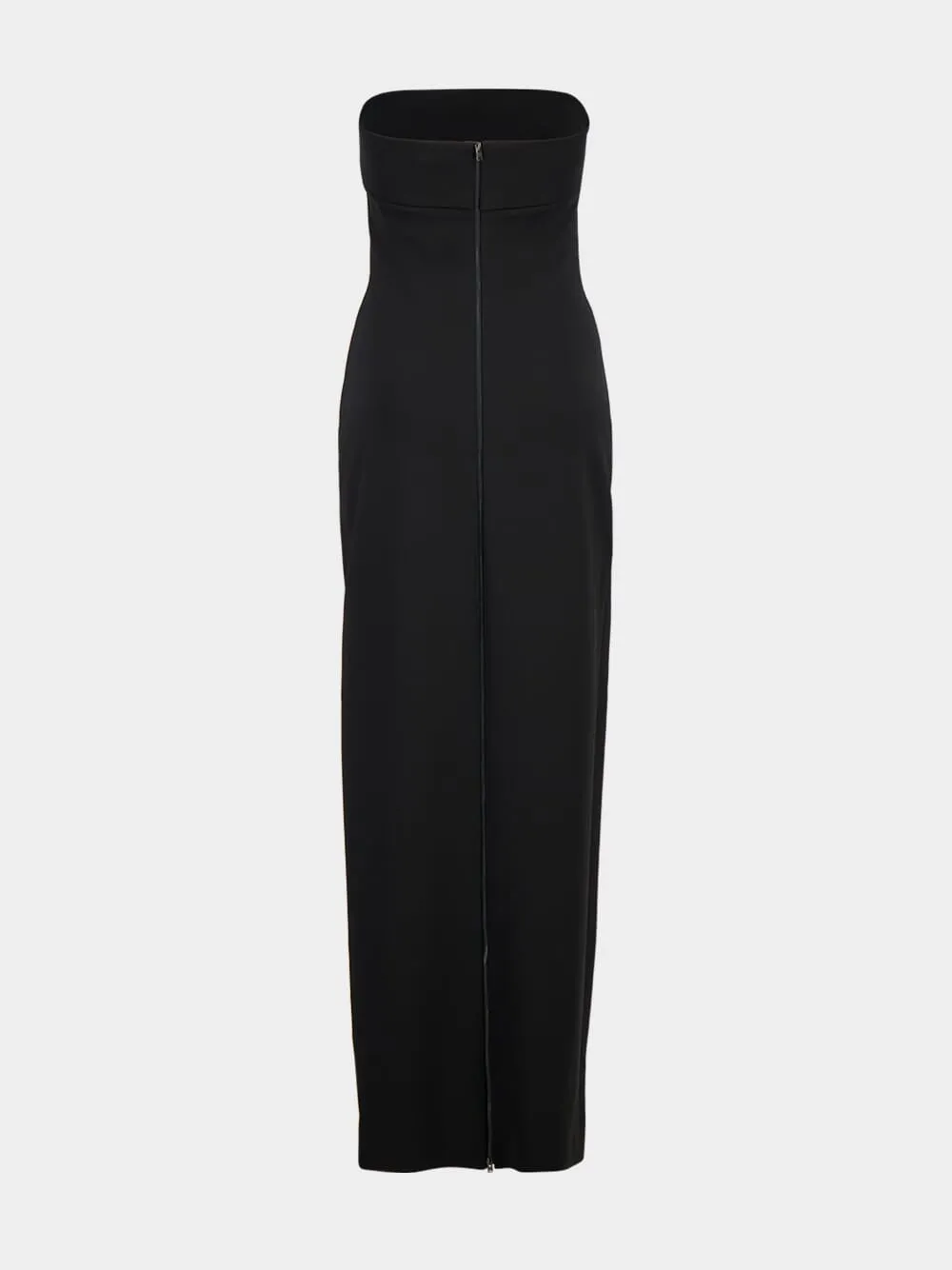 Balmain Buckle Embellished Strapless Maxi Dress