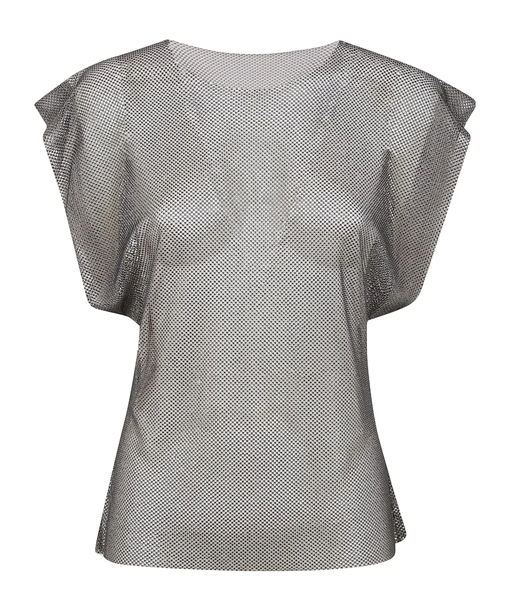 Alberta Ferretti Embellished Net T-Shirt