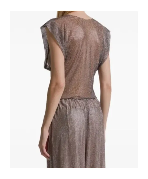 Alberta Ferretti Embellished Net T-Shirt
