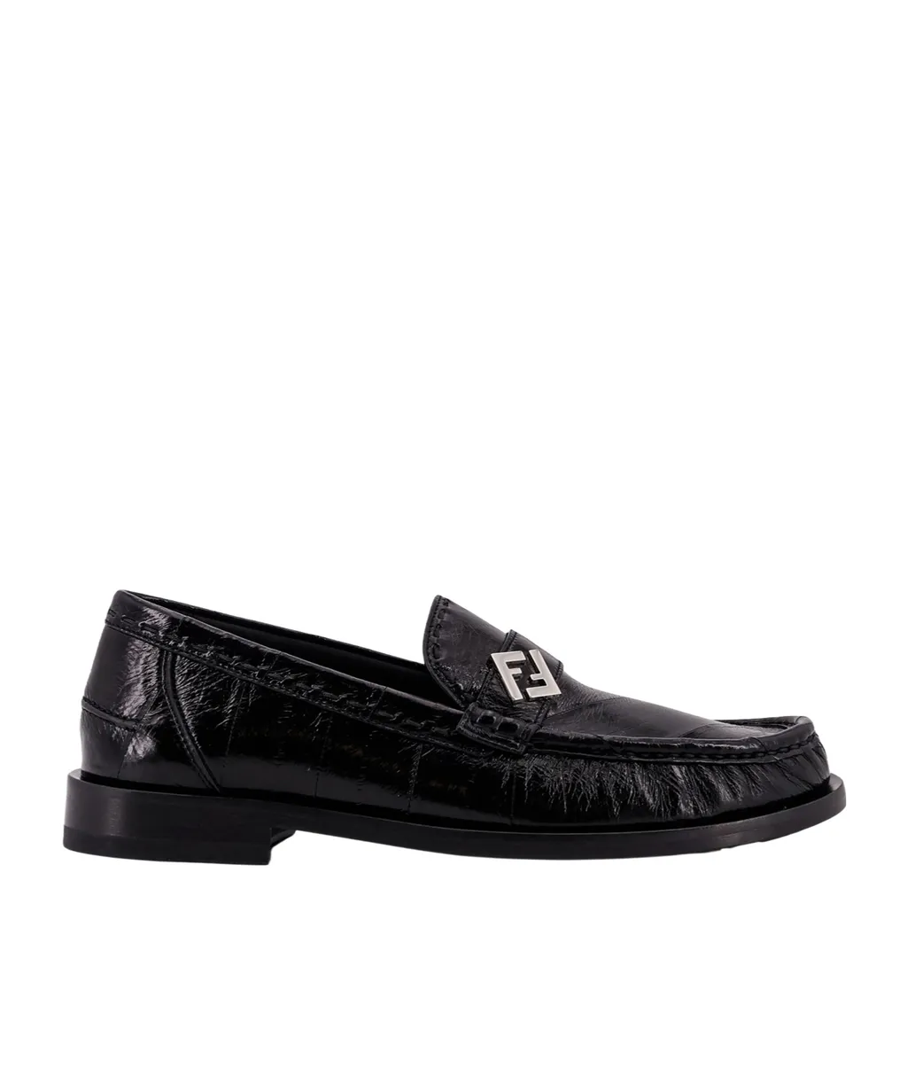 Fendi Ff Plaque Slip-On Loafers
