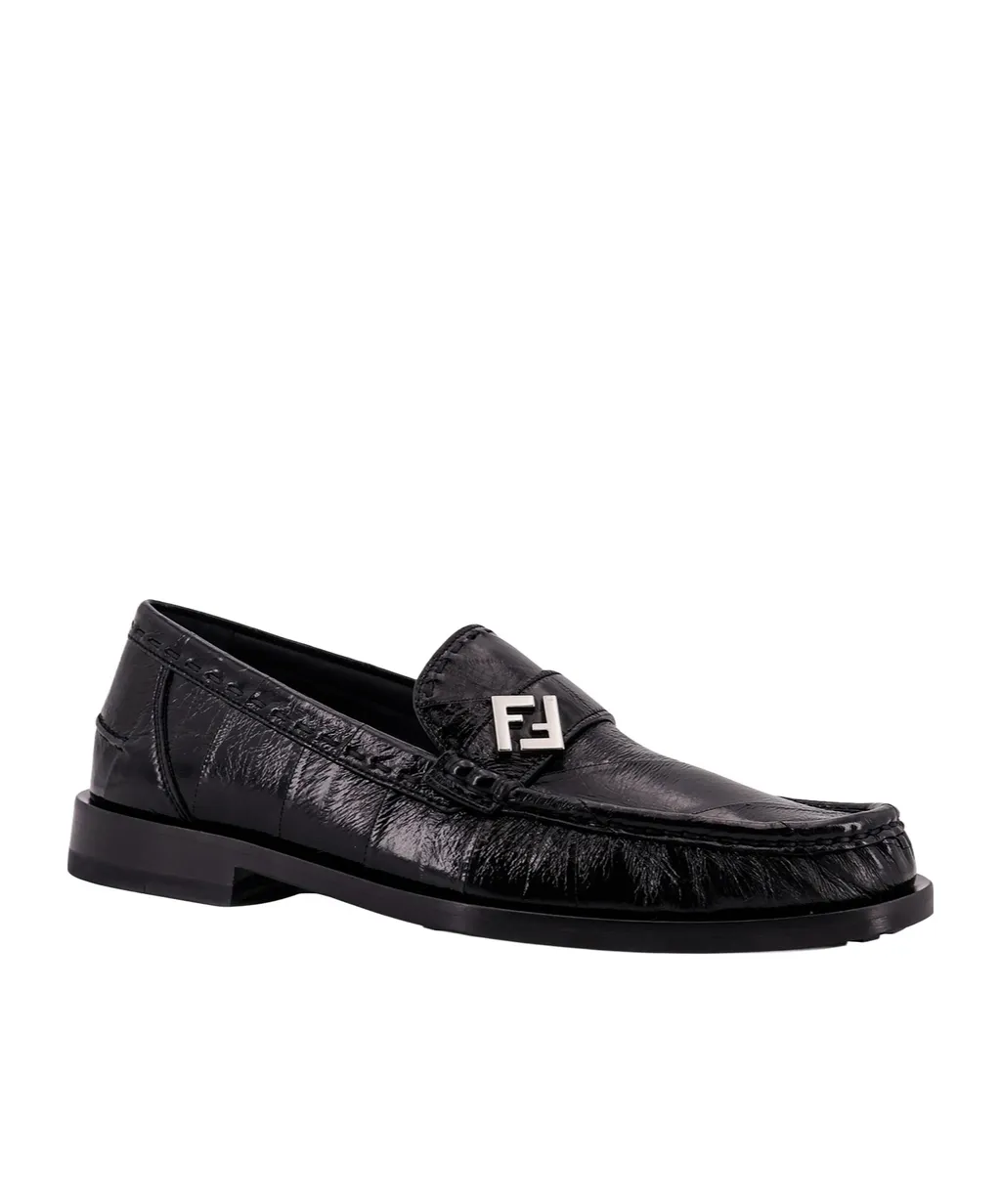 Fendi Ff Plaque Slip-On Loafers
