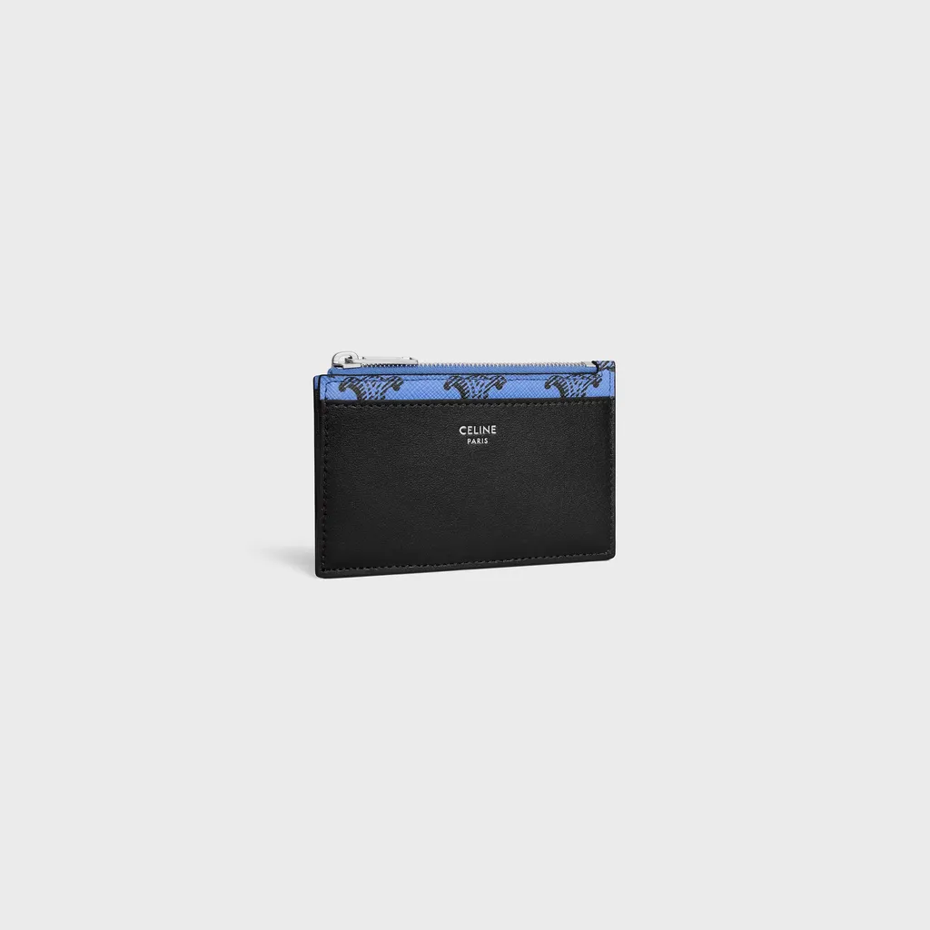 Zipped Card Holder In Triomphe Canvas And Lambskin