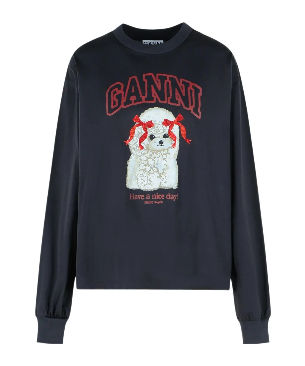 Ganni Poodle Long-Sleeved Sweatshirt