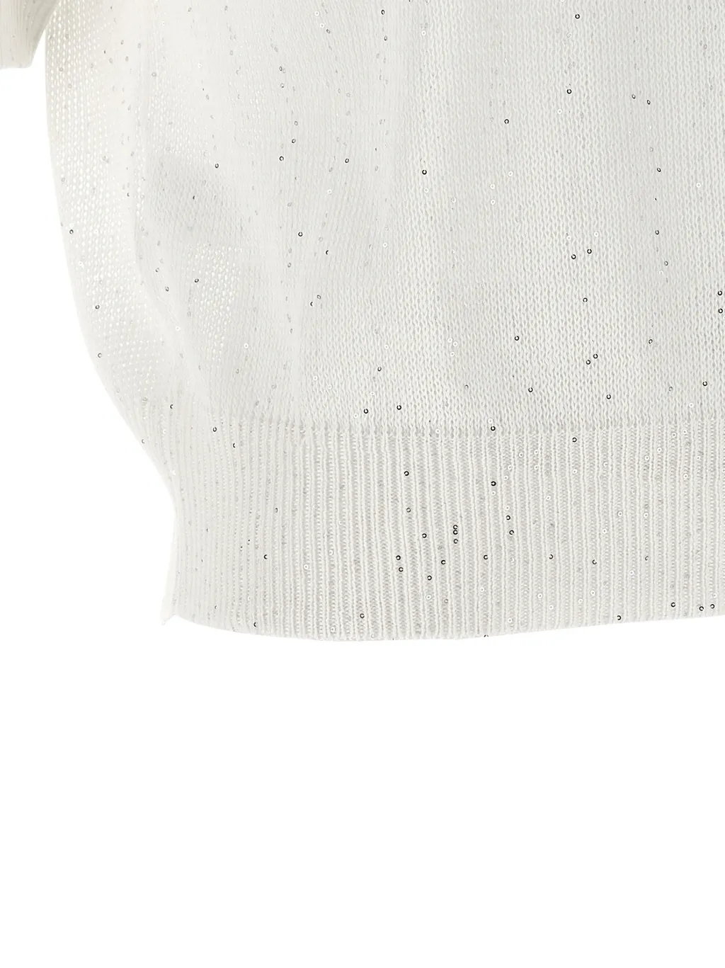 Brunello Cucinelli Sequined Short-Sleeve Jumper