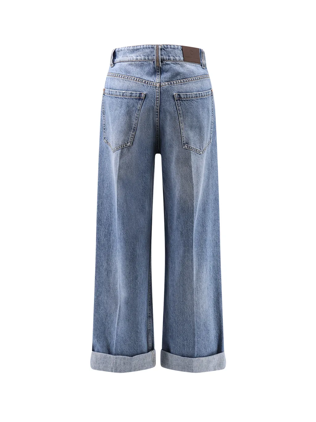 Brunello Cucinelli Logo Patch Straight Leg Pants