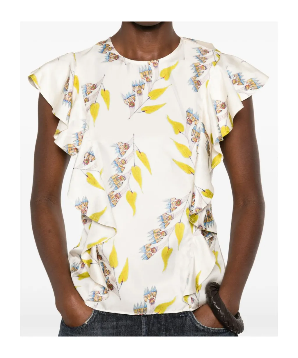Ruffled Print Cover-Up