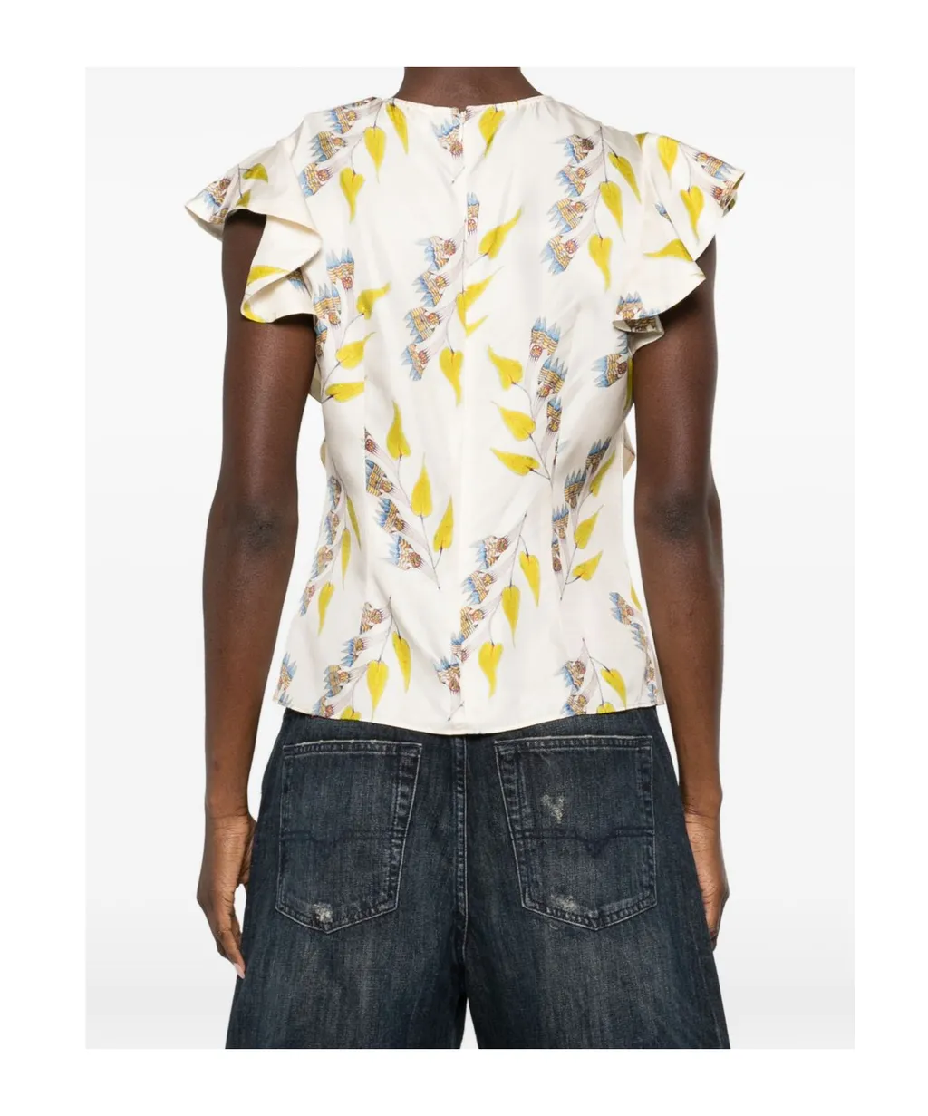 Ruffled Print Cover-Up