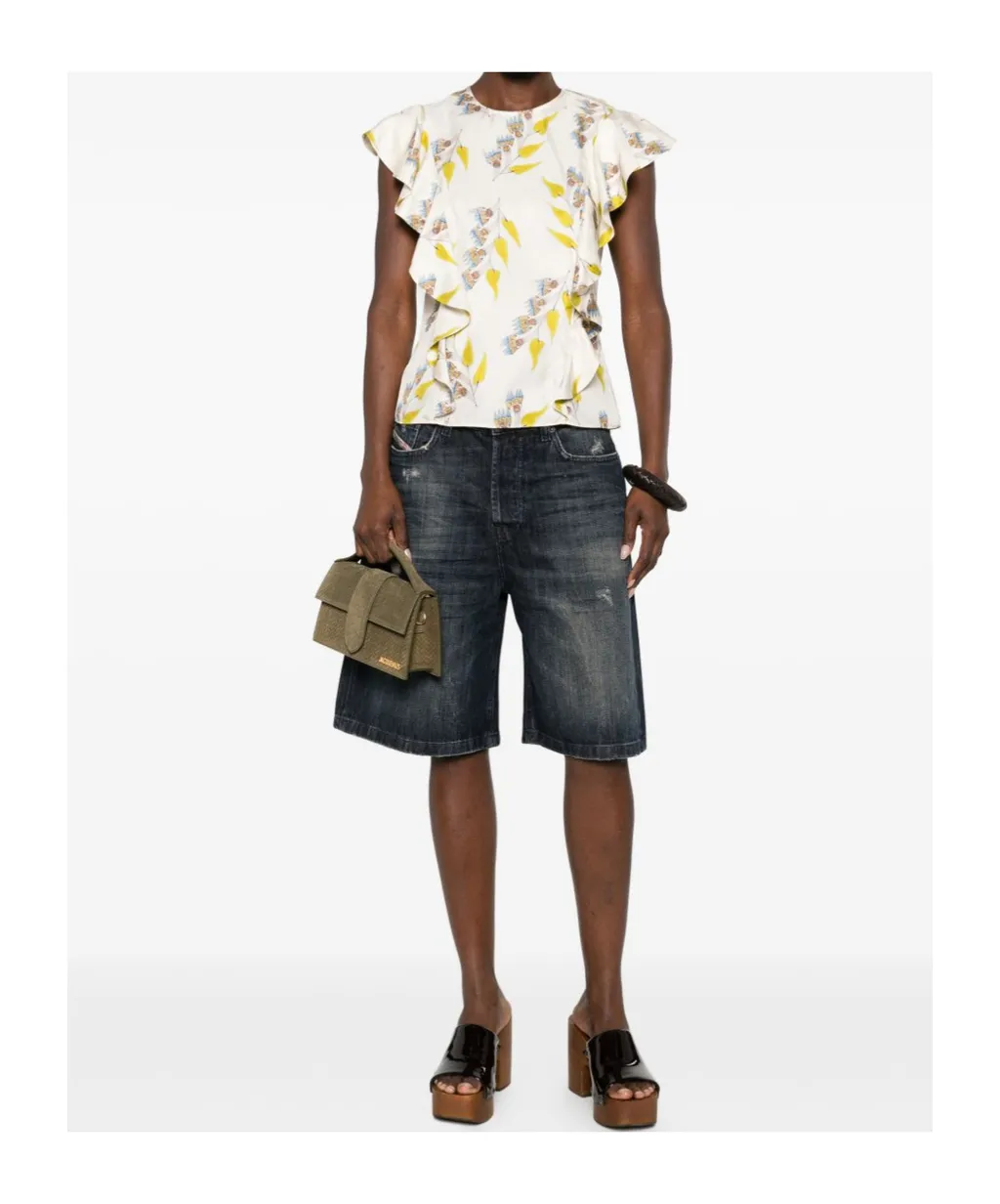 Ruffled Print Cover-Up