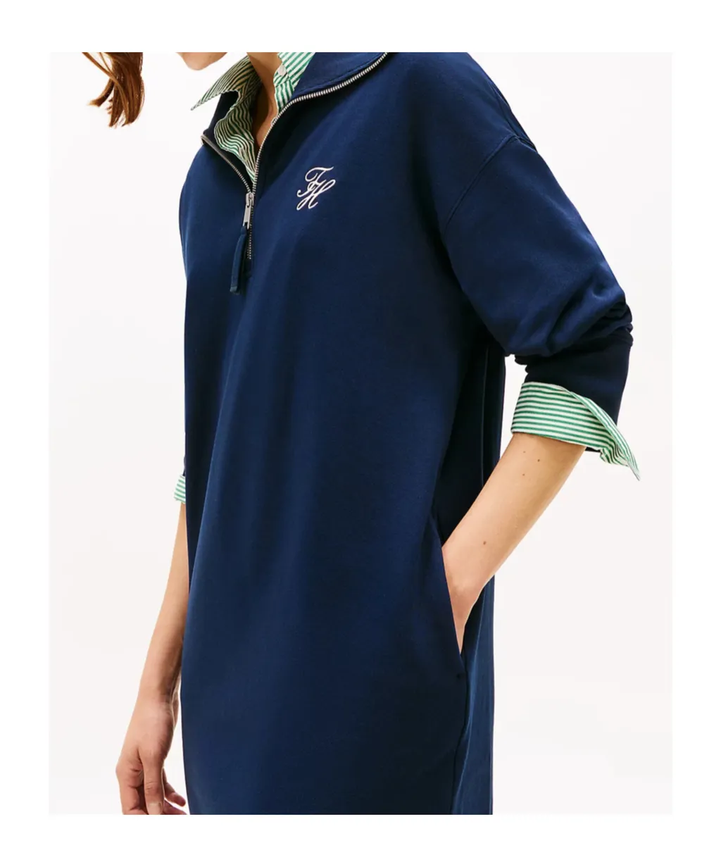 Zip-Up Logo-Detail Mini Dress