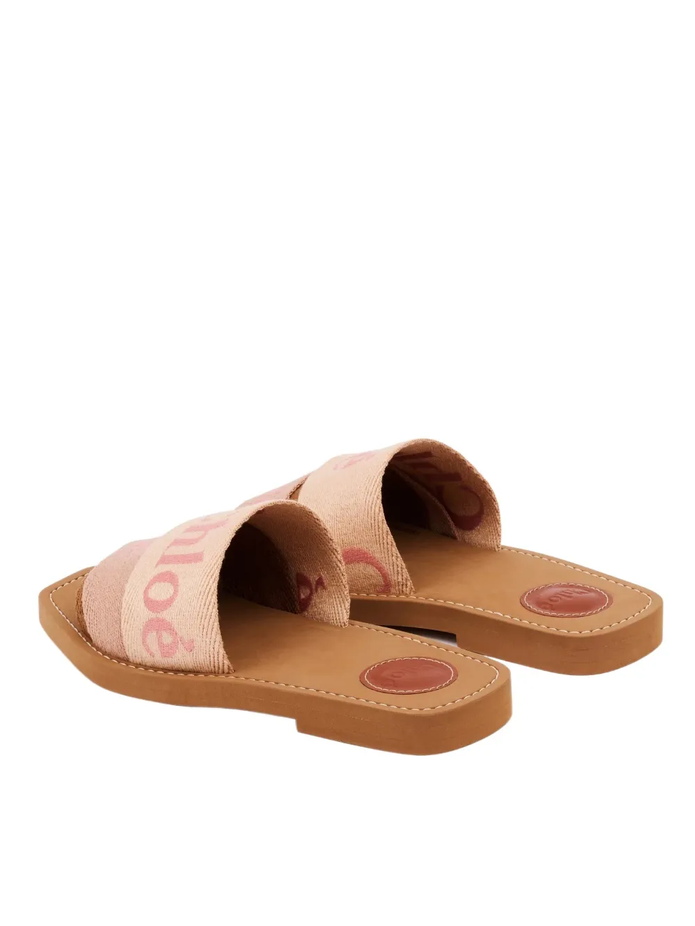Chlo Woody Logo Embroidered Sandals