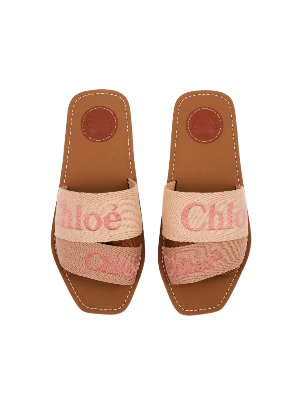 Chlo Woody Logo Embroidered Sandals