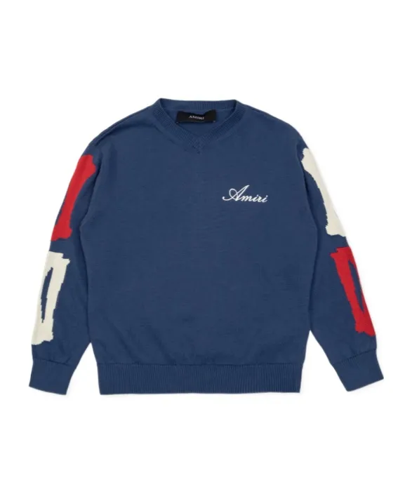 V-Neck Embroidered Sweater