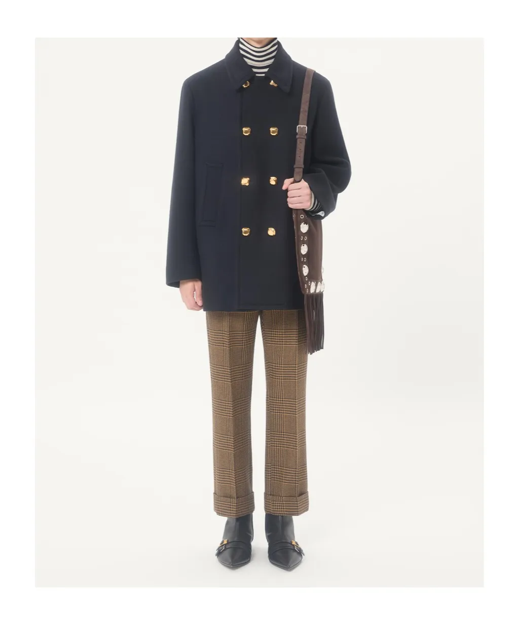 Valentino Double-Breasted Wool Felt Coat