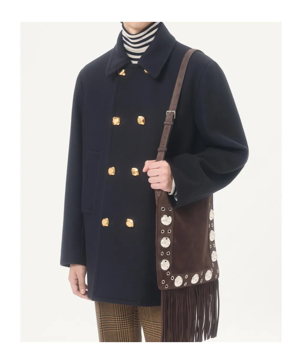 Valentino Double-Breasted Wool Felt Coat