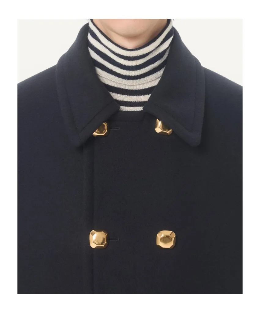 Valentino Double-Breasted Wool Felt Coat