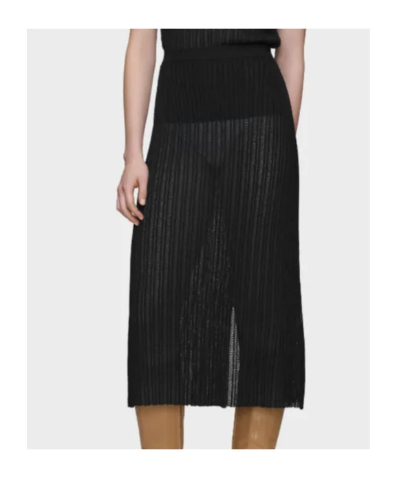 Maison Margiela Ribbed Knit Midi Skirt
