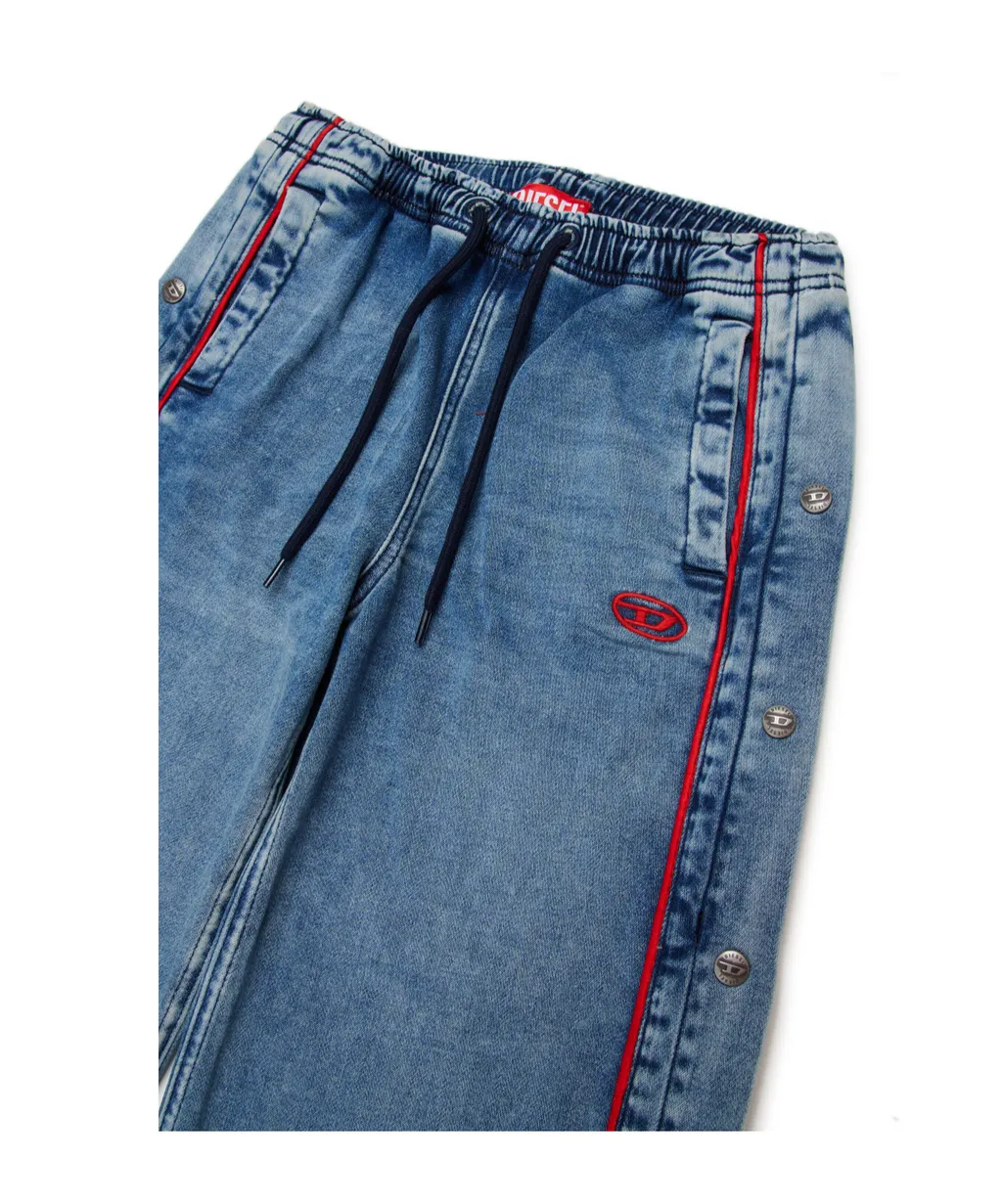 Diesel Kids Oval-D Embroidered Drawstring Jeans