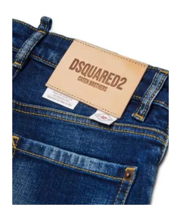 Dsquared2 Kids Logo-Patch Distressed Denim Shorts
