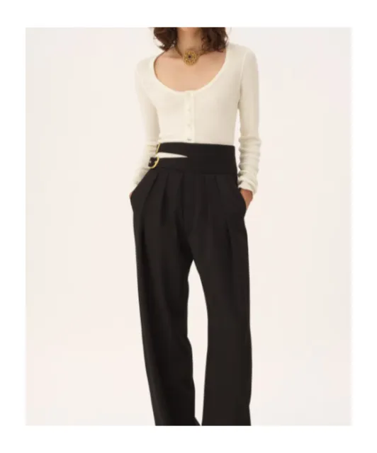 Chloé Scoop-Neck Henley Sweater