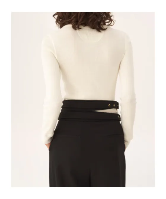Chloé Scoop-Neck Henley Sweater