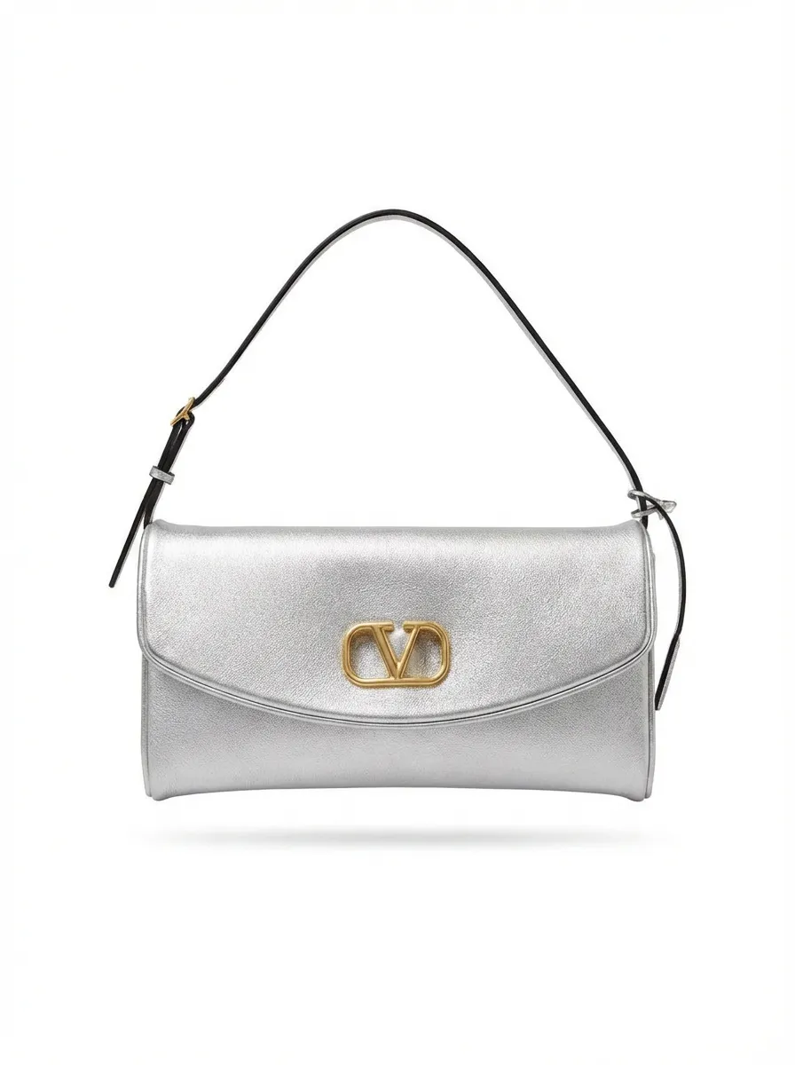 Valentino Garavani Devain Small Shoulder Bag In Laminated Nappa Leather