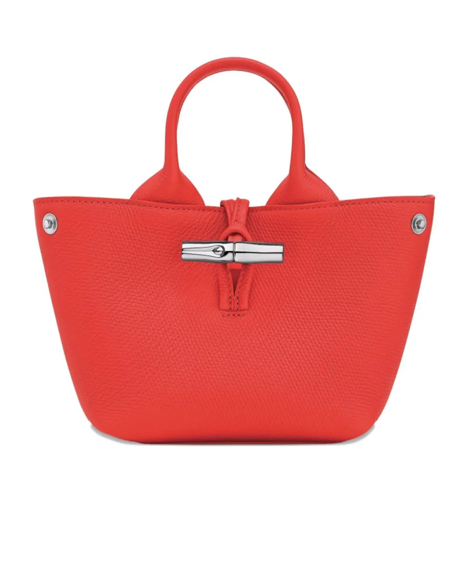 Mini Le Roseau Grained-Leather Tote Bag