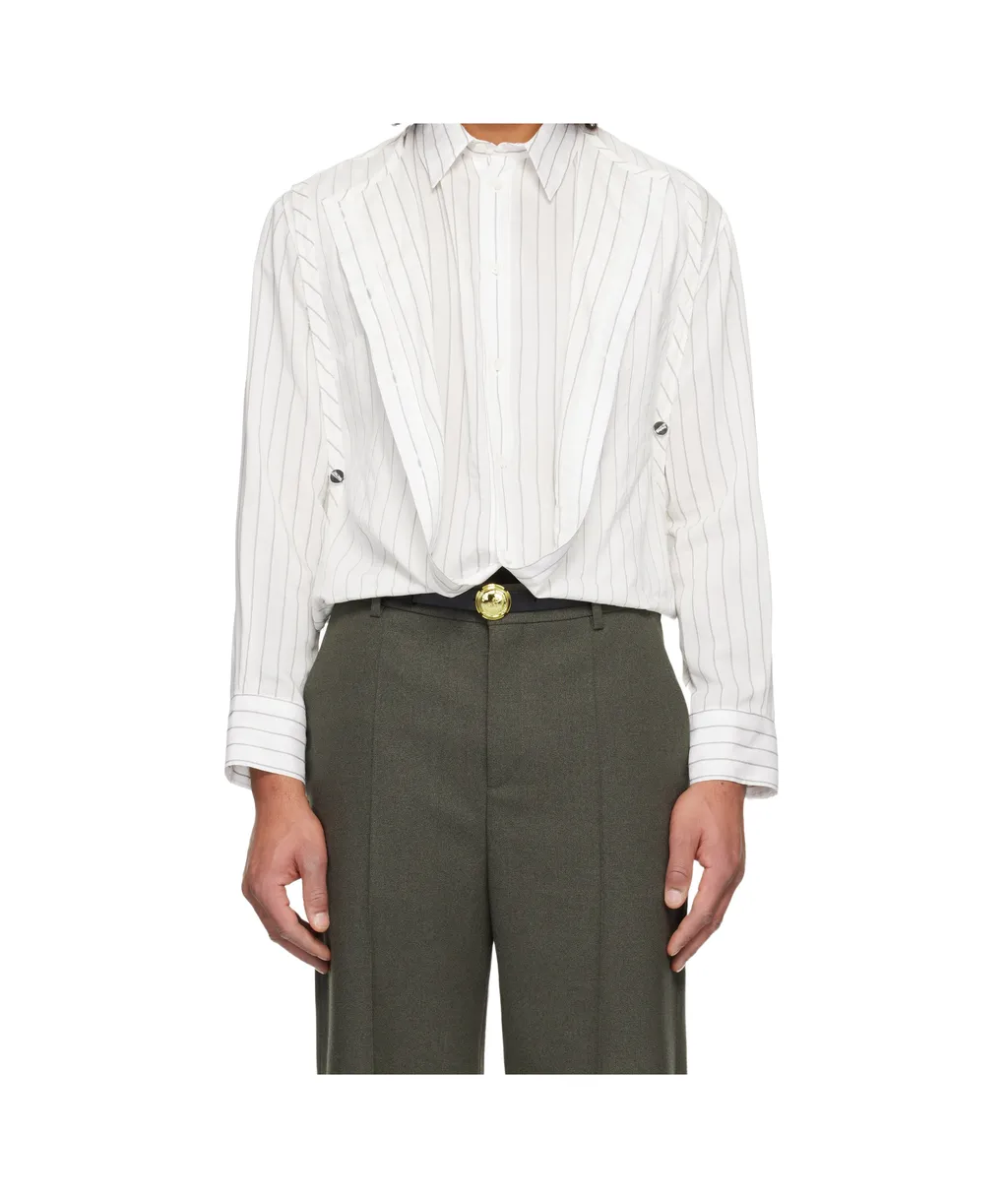 White Pinstripe Infinity Shirt