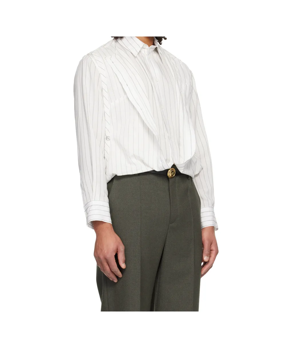 White Pinstripe Infinity Shirt