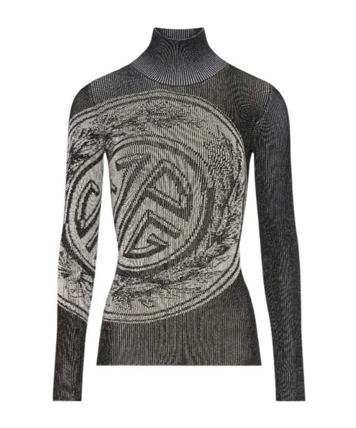 Laurel Stamp Jacquard Long-Sleeves Sweater