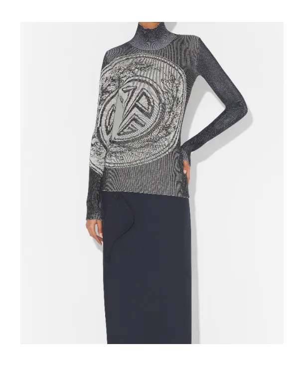 Laurel Stamp Jacquard Long-Sleeves Sweater