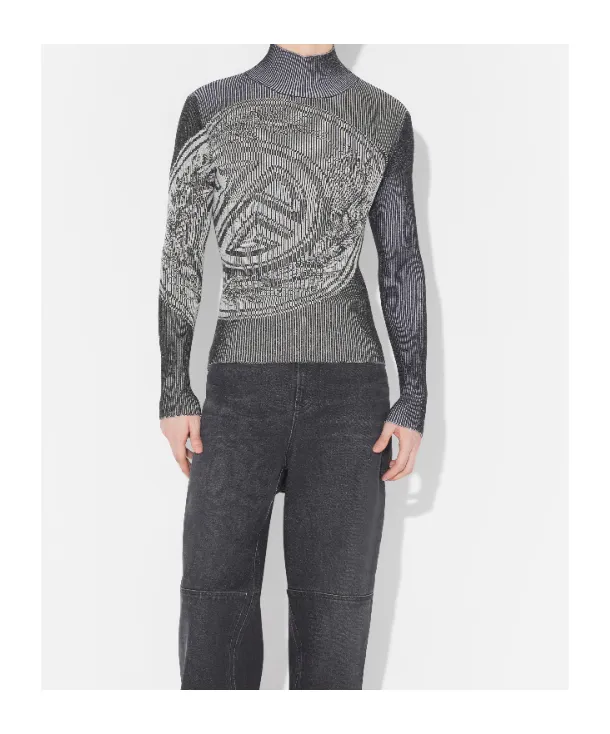 Laurel Stamp Jacquard Long-Sleeves Sweater