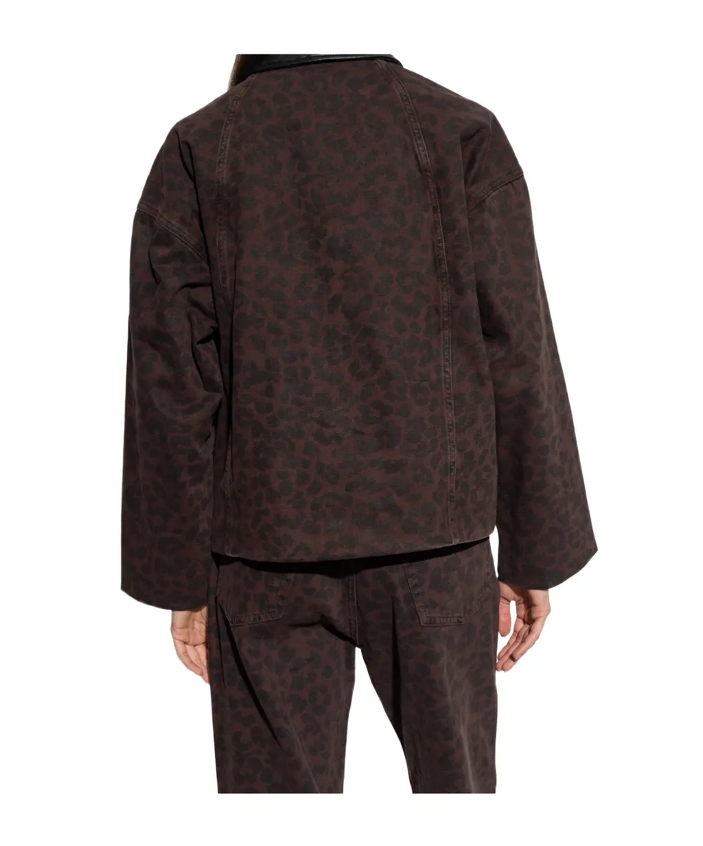 Leopard-Print Collar Jacket