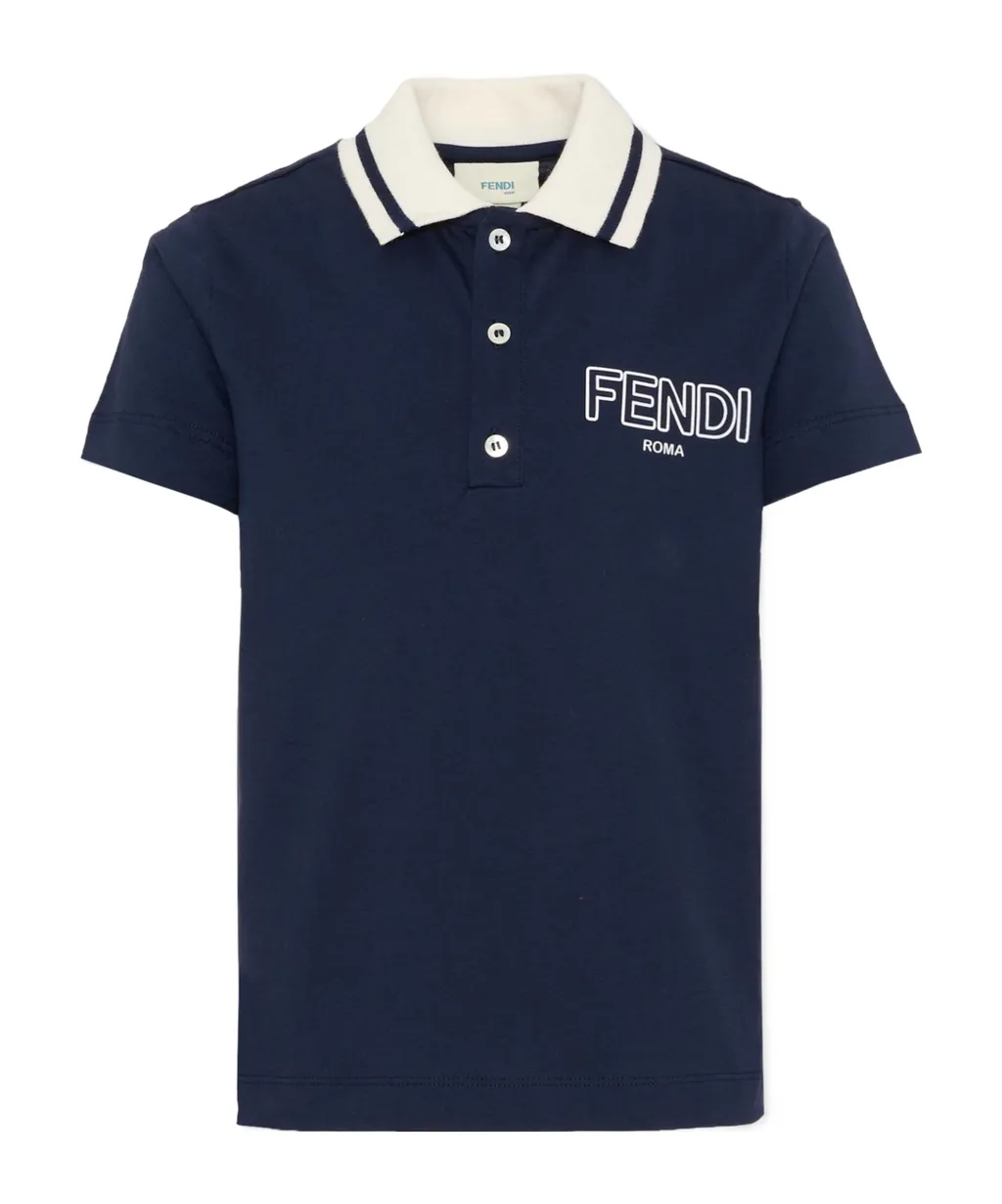 Fendi Kids Logo Detailed Polo Shirt