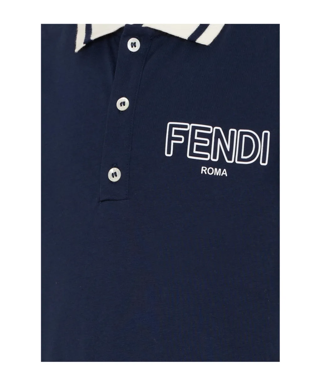 Fendi Kids Logo Detailed Polo Shirt