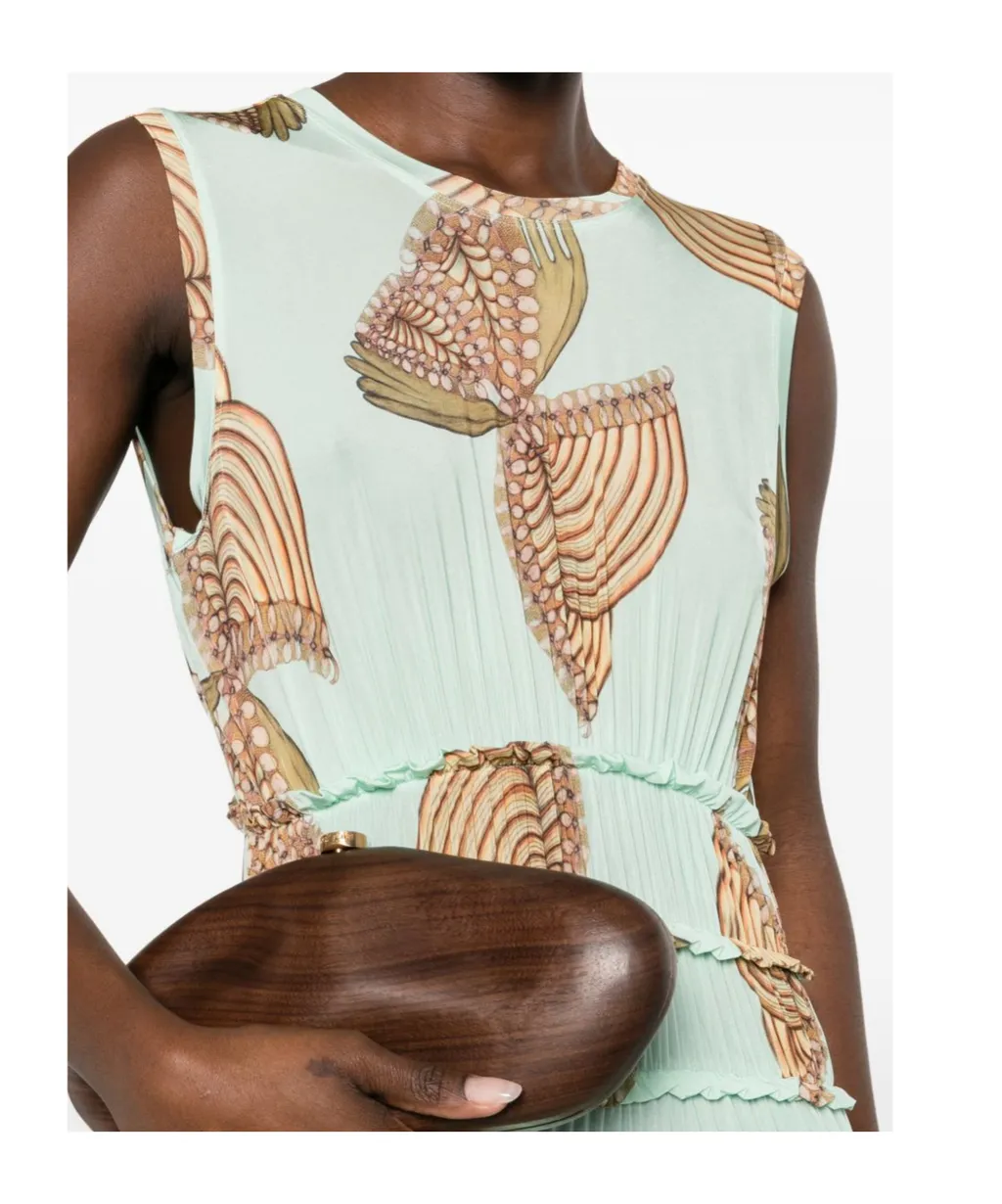 Butterfly-Printed Long Dress