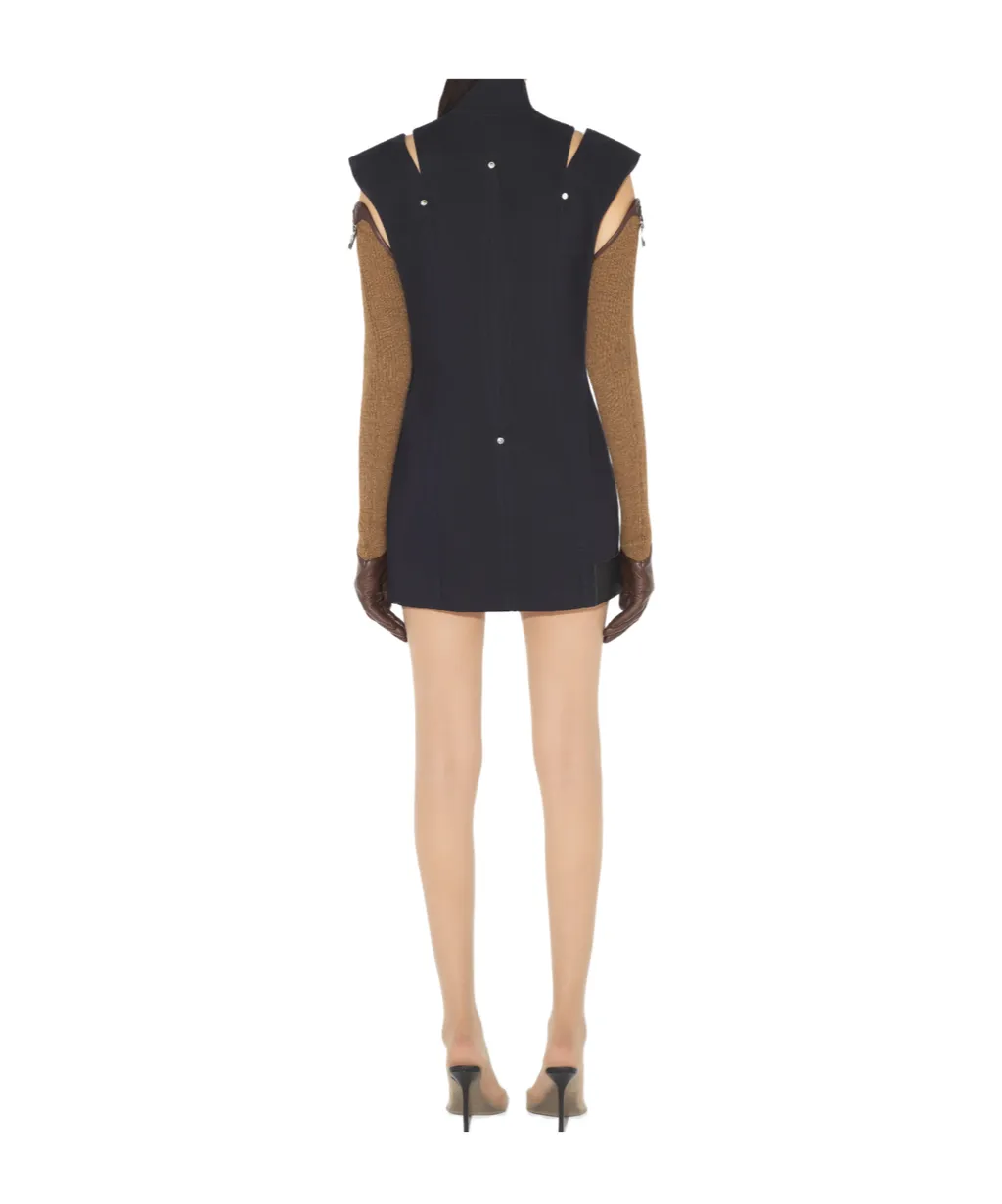 Zip-Front Sleeveless Dress