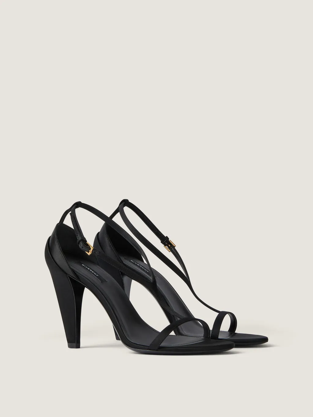 Naked Heeled Sandals In Satin
