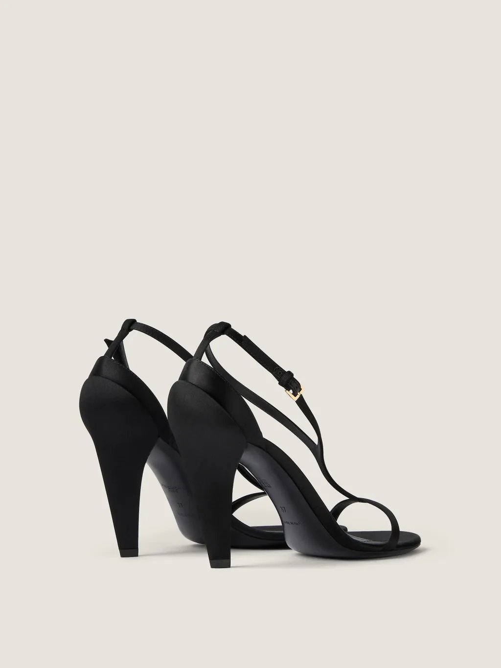 Naked Heeled Sandals In Satin