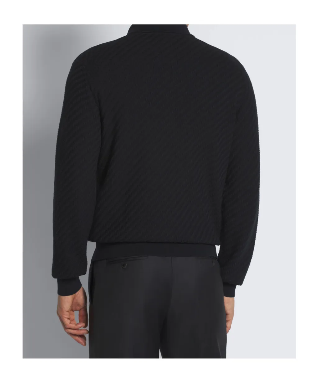 Brioni Interwoven-Knit Long-Sleeved Polo Shirt