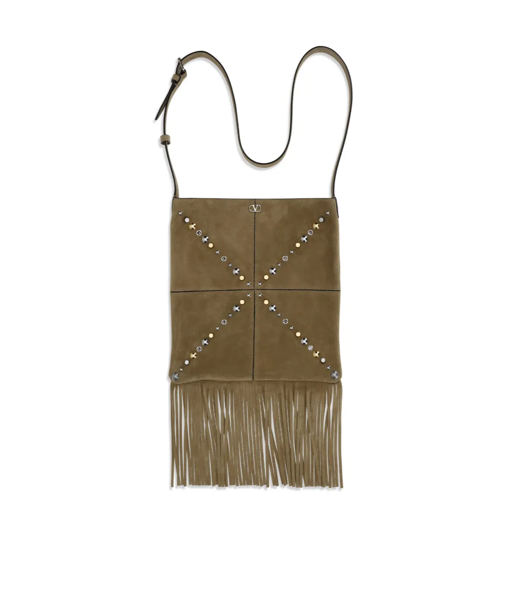 Valentino Nellcte Vlogo Signature Fringed Shoulder Bag