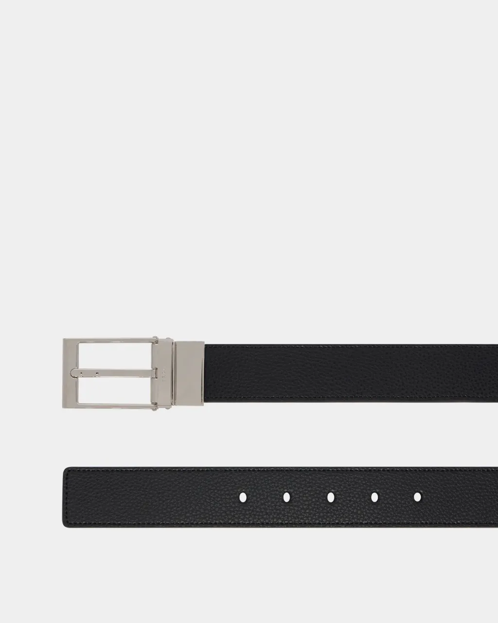 Reversible And Adjustable Belt In Black Leather