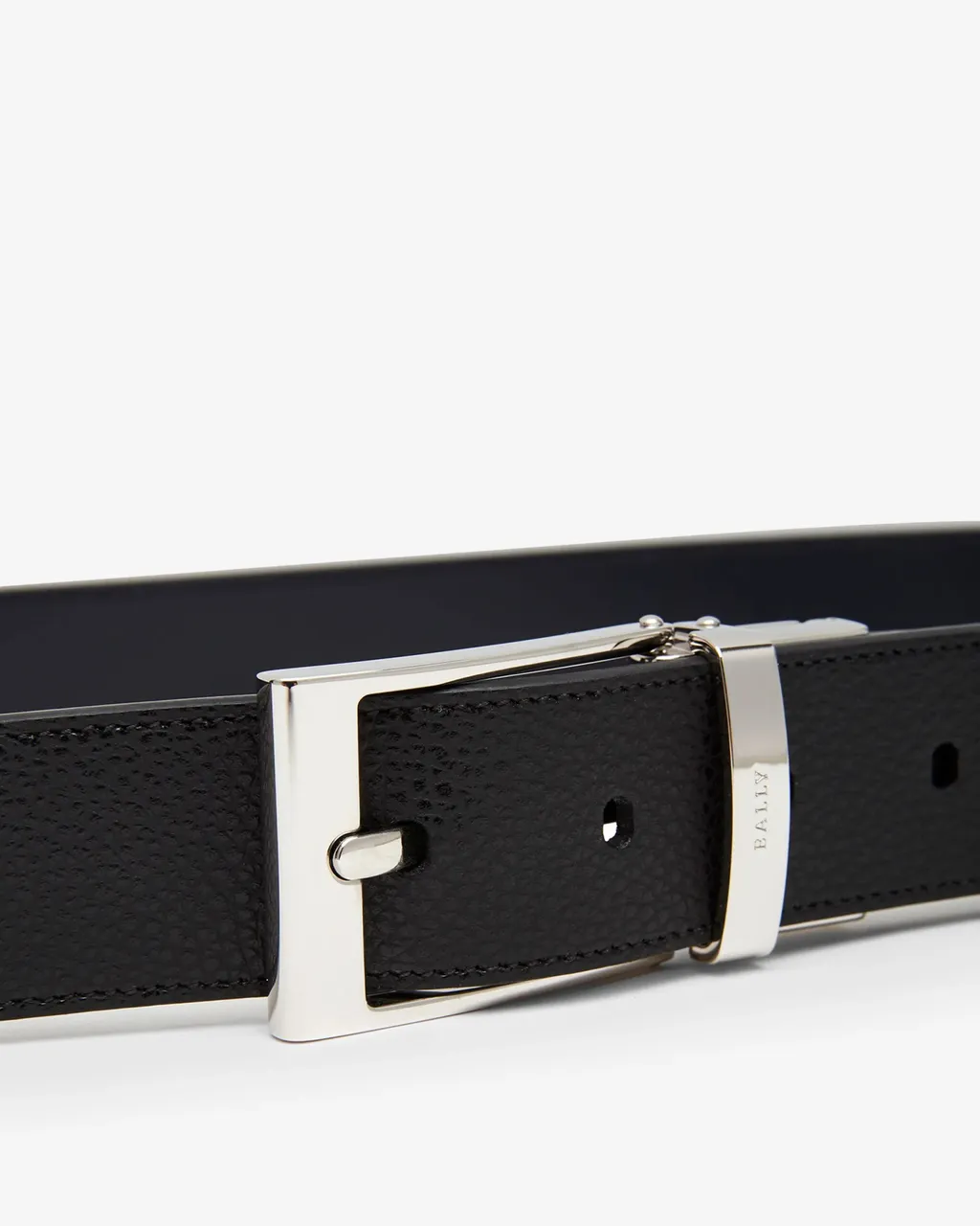 Reversible And Adjustable Belt In Black Leather
