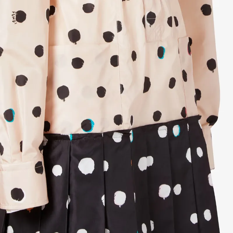 Fendi Falena Dots Printed Beted Midi Shirt Dress
